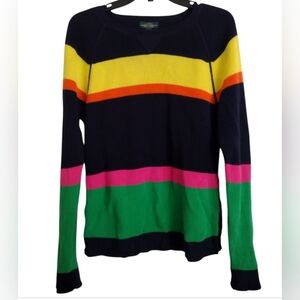 Ralph Lauren Lauren Jeans Co Multicolor Striped Waffle Knit Sweater Size Large